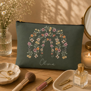 Pochette À Accessoires Boho Floral Arc-en-ciel