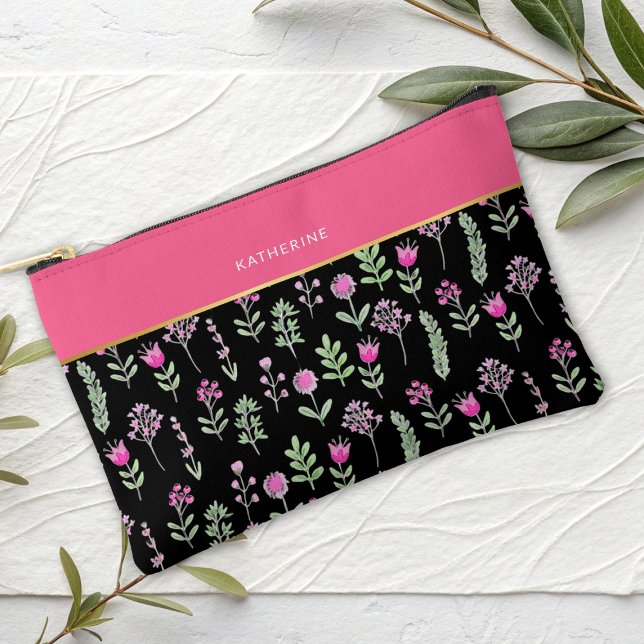 Pochette À Accessoires Boho Wildflowers Pink Girly Trendy (Créateur téléchargé)