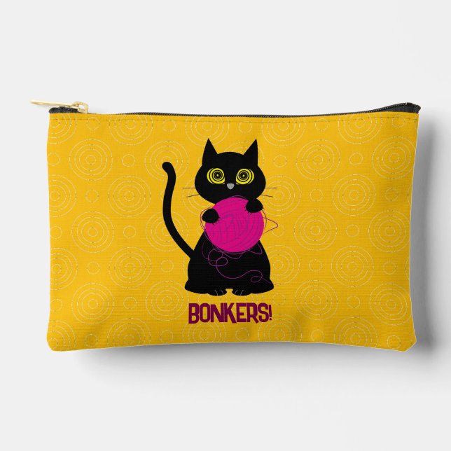 Pochette À Accessoires Bonkers ! Accessoires Pouch - Tricot + Kitty 🧶 🐈 (Recto)