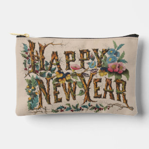 Pochette À Accessoires Bonne Année, Impression Vintage Currier & Ives