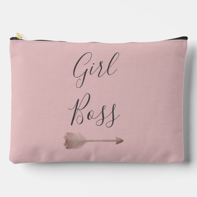 Pochette À Accessoires Boss de script rose élégant fille (Recto)