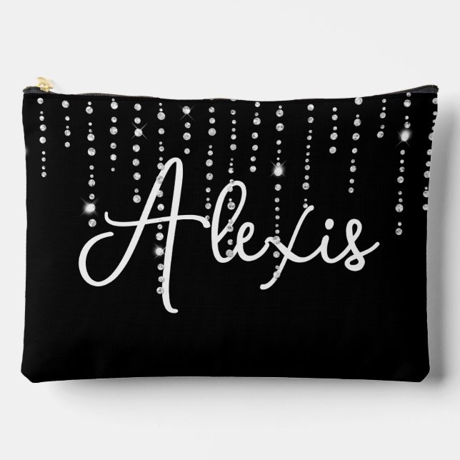 Pochette À Accessoires Boule de diamant avec nom (Recto)