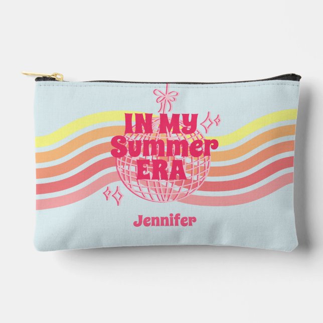 Pochette À Accessoires Boule Disco Rose Rétro Dans Mon Été (Recto)