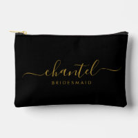 Bridesmaid Modern Gold Script noir