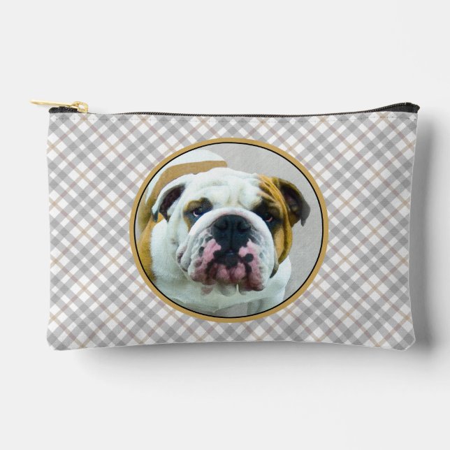 Pochette À Accessoires Bulldog Peinture rouge et blanc anglais Pet Dog Ar (Recto)