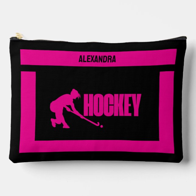 Pochette À Accessoires Cadeau d'anniversaire de hockey, Joueuse de hockey (Recto)