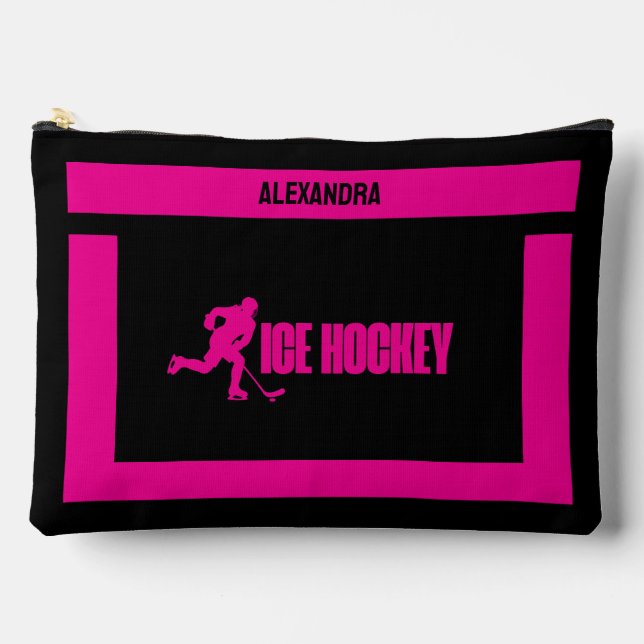 Pochette À Accessoires Cadeau d'anniversaire de hockey sur glace, fille d (Recto)