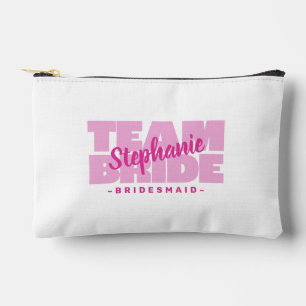 Pochette À Accessoires Cadeau Demoiselle d'Honneur Équipe Mariée Nom de l