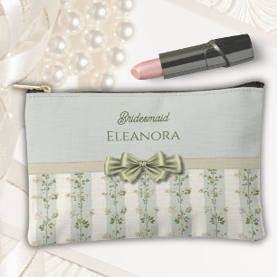 Pochette À Accessoires Cadeau Élégant de Demoiselle d'Honneur aux Rayures