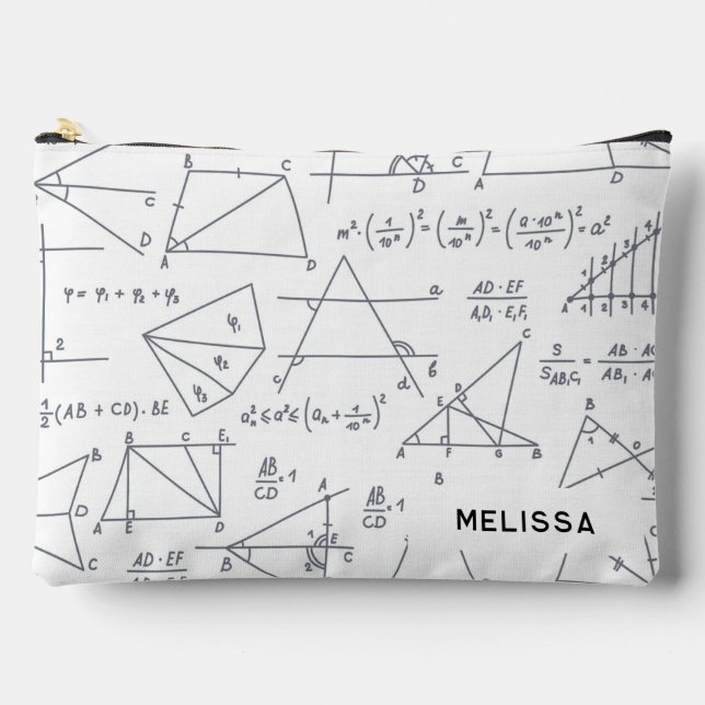 Pochette À Accessoires Calculs mathématiques et formes personnalisées (Recto)