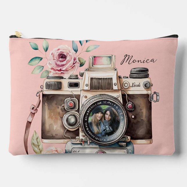 Pochette À Accessoires Caméra vintage Meilleures photos d'amis (Recto)