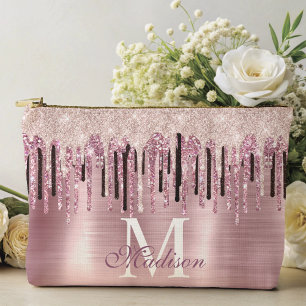 Pochette À Accessoires Carnet monogramme chic rose rose rousse goutte gou