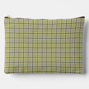 Pochette À Accessoires Carreaux Vert Citron Bleu Motif Classique Rétro