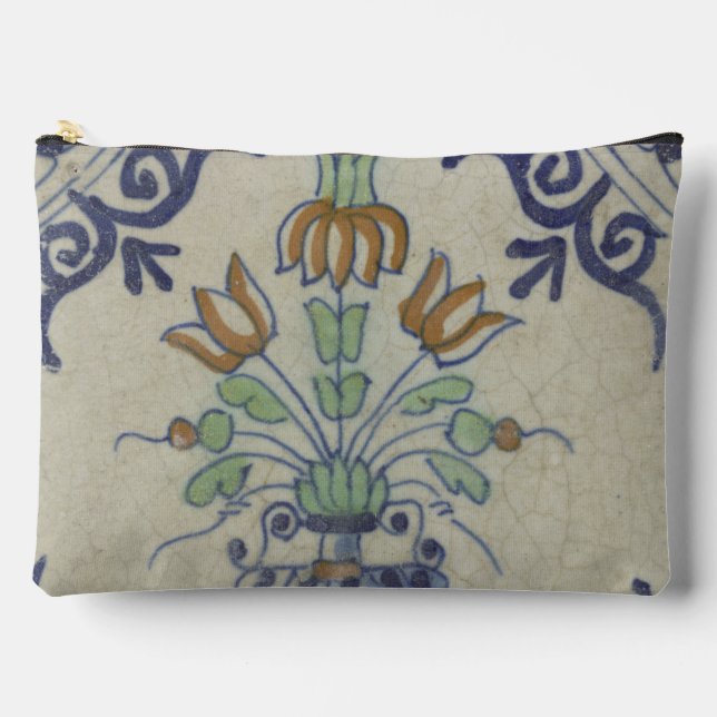 Pochette À Accessoires Carrelage Delft Antique Pot de Fleur Céramique (Recto)