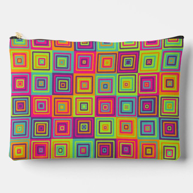 Pochette À Accessoires Carrés géométriques colorés (Recto)