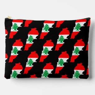 Pochette À Accessoires Carte du Liban avec drapeau