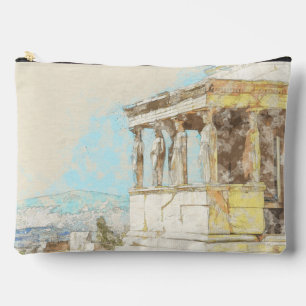 Pochette À Accessoires Carte postale couleur vintage pour la Grèce d'Athè