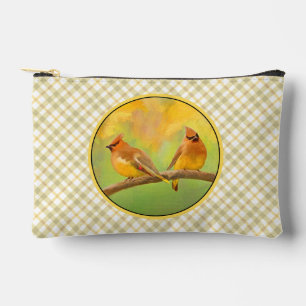 Pochette À Accessoires Cèdre cirage Paire Peinture originale Oiseau sauva