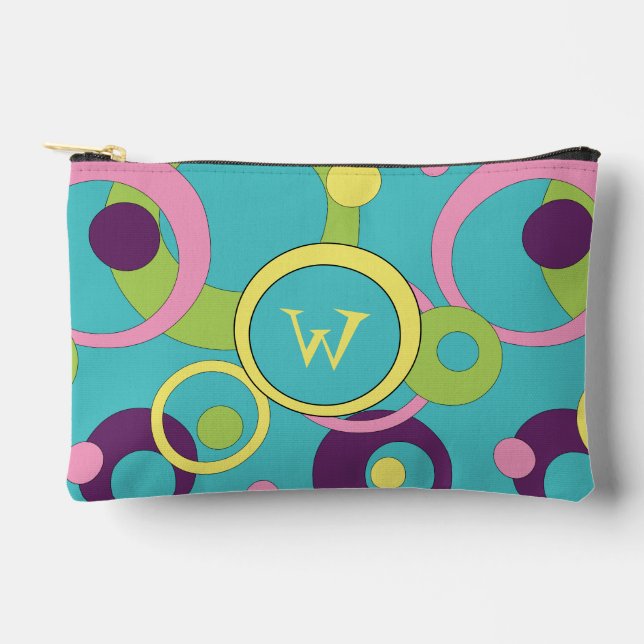 Pochette À Accessoires Cercles bleus funky (Recto)
