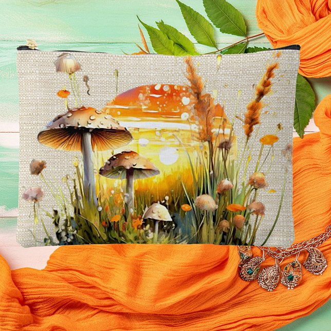 Pochette À Accessoires Champignons au coucher du soleil (Créateur téléchargé)