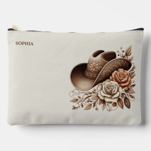 Pochette À Accessoires Chapeau de Cowgirl Country Western avec Fleurs