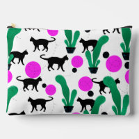 Chat noir et Motif de cactus tendance
