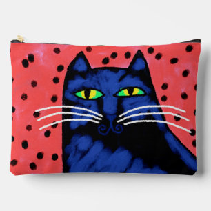 Pochette À Accessoires Chat noir séduisant - Art abstrait