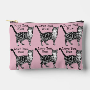 Pochette À Accessoires Chat tigré Chats Pastel rose Amour Maman Mères 
