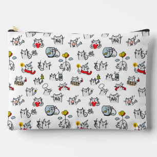 Pochette À Accessoires Chats amusants, lait et magie.