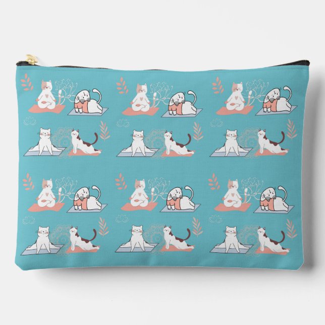 Pochette À Accessoires Chats de Yoga Lotus (Recto)