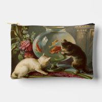 Chats vintages Avec Poisson Accessoire Pouch