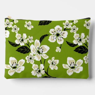 POCHETTE À ACCESSOIRES CHERRY BLOSSOM - MOTIF SAKURA À MATCHA GREEN