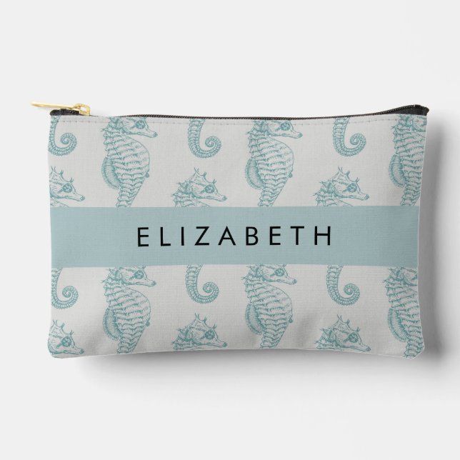 Pochette À Accessoires Chevaux de mer tropicaux, Motif hippocampe, Votre  (Recto)