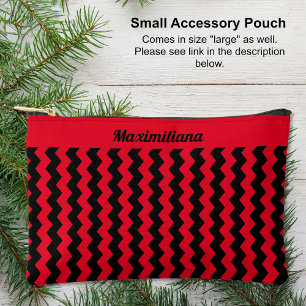 Pochette À Accessoires Chevrons rouges et noirs - PETITE valise d'accesso
