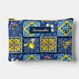 Pochette À Accessoires Chic Bleu turquoise Sicilien agrumes méditerranéen