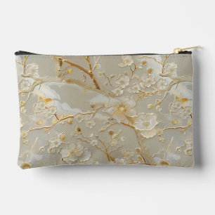 Pochette À Accessoires Chic crème or motif floral
