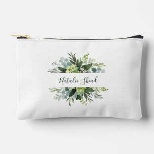 Pochette À Accessoires Chic floral girly Nom personnalisé Porte - clé mét