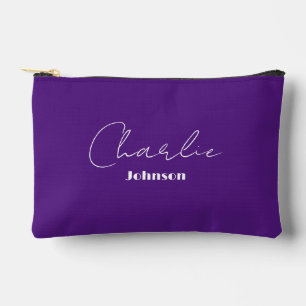 Pochette À Accessoires Chic, Minimaliste Violet Solide, UlUV