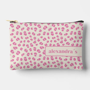 Pochette À Accessoires Chic Motif léopard rose personnalisé