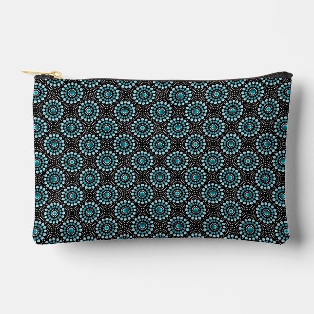 Pochette À Accessoires Chic tendance moderne stylish Girly Turquoise Dot  (Recto)