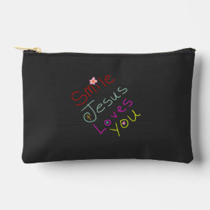 Pochette À Accessoires Citation chrétienne « Souriez, Jésus vous aime »