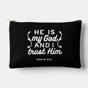 Pochette À Accessoires Citation de foi chrétienne – Confiez-vous en Dieu