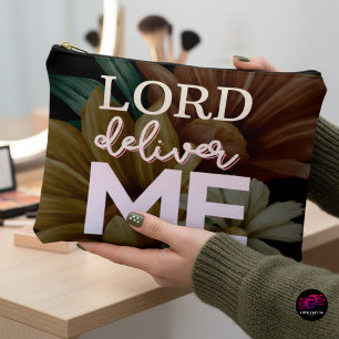 Pochette À Accessoires Citation de foi florale chrétienne « Seigneur, dél