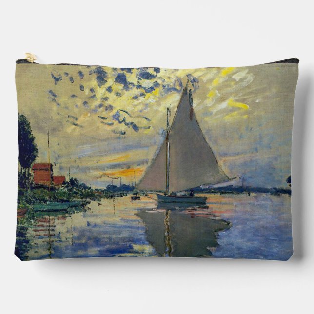 Pochette À Accessoires Claude Monet - Voilier au Petit-Gennevilliers (Recto)