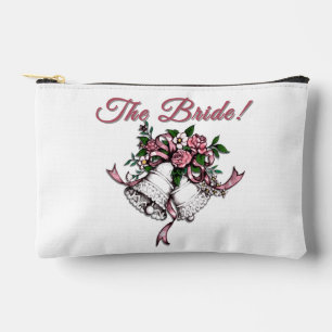 Pochette À Accessoires Cloches de mariage roses la mariée