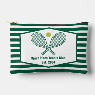 Pochette À Accessoires Club de tennis rayé vert personnalisé Country Club