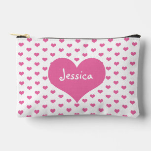 Pochette À Accessoires Coeurs blancs roses mignons Nom de la fille person
