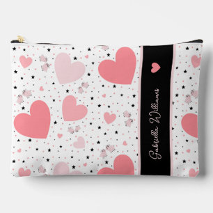 Pochette À Accessoires Cœurs roses et petit cochon