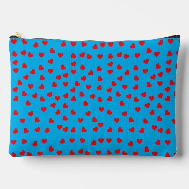 Pochette À Accessoires Coeurs rouges joueurs Sky Blue (Recto)