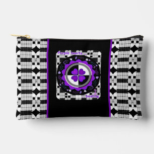 Pochette À Accessoires Coeurs violets B&W battants